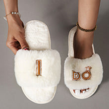 Load image into Gallery viewer, Faux Fur Open Toe Slippers
