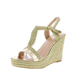 Rina Gold Wedge