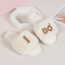 Load image into Gallery viewer, Faux Fur Open Toe Slippers
