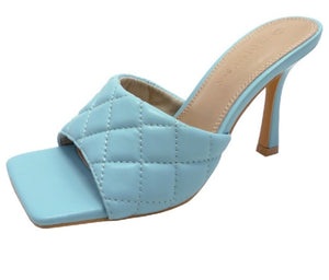 Baby Blue Square Toe Heel