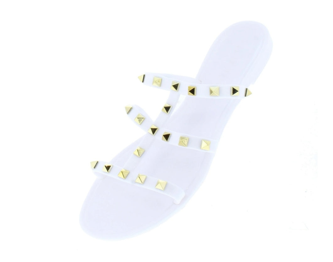 Miriam White Stud  Sandal