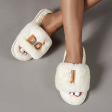 Load image into Gallery viewer, Faux Fur Open Toe Slippers
